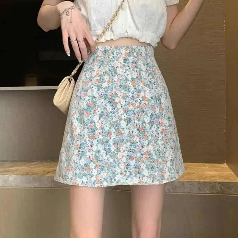 High Waist A-line Skirt for Women's Summer Wear