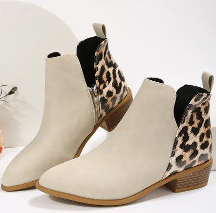 Women's Round Toe Synthetic Leather Martin Boots