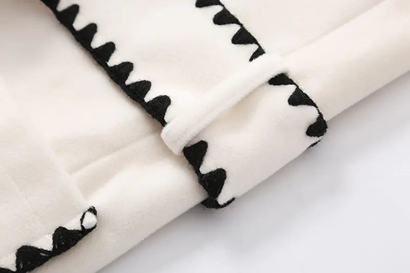 Mid-Length Woolen Coat with Suit Collar for Women