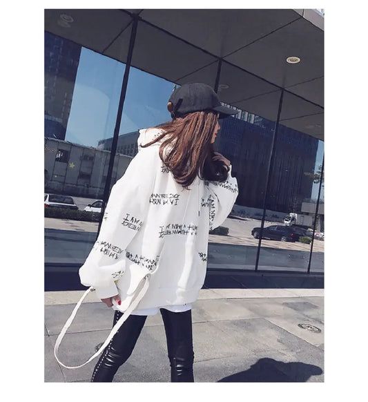 Korean Mid-Length Women's Hooded Sweater