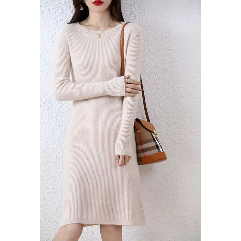 Solid Color Woolen Sweater for Women