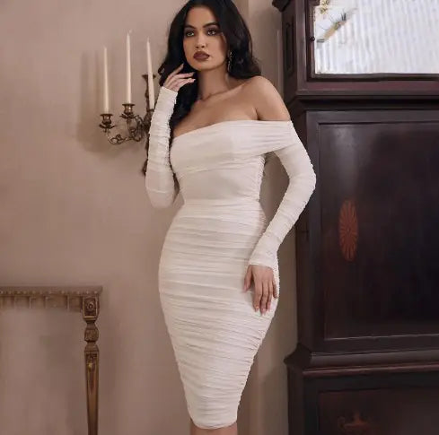 2019 Women's Autumn Dress - Long Sleeve V-Neck Maxi Dress