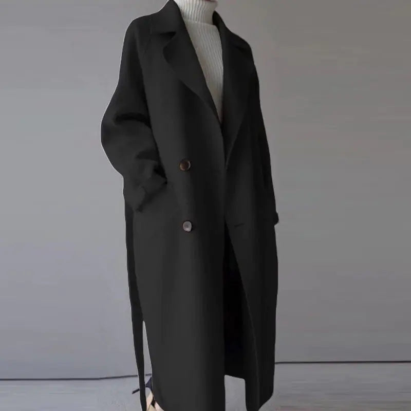 Autumn Winter Mid-Length Double-Sided Cashmere Coat