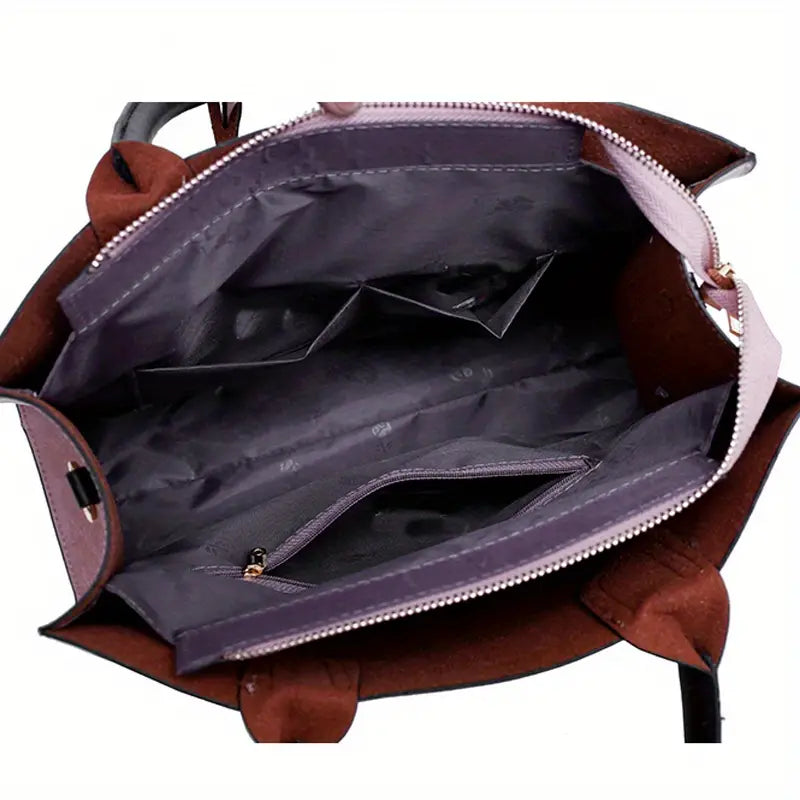 Classic Tote Bag Set - Solid Color All-Match Handbags