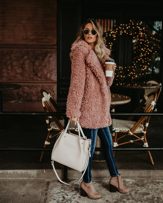 Long Faux Fur Coat for Women - Autumn Winter Fashion