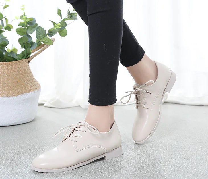 2020 Autumn Black Women's Leather Casual Shoes
