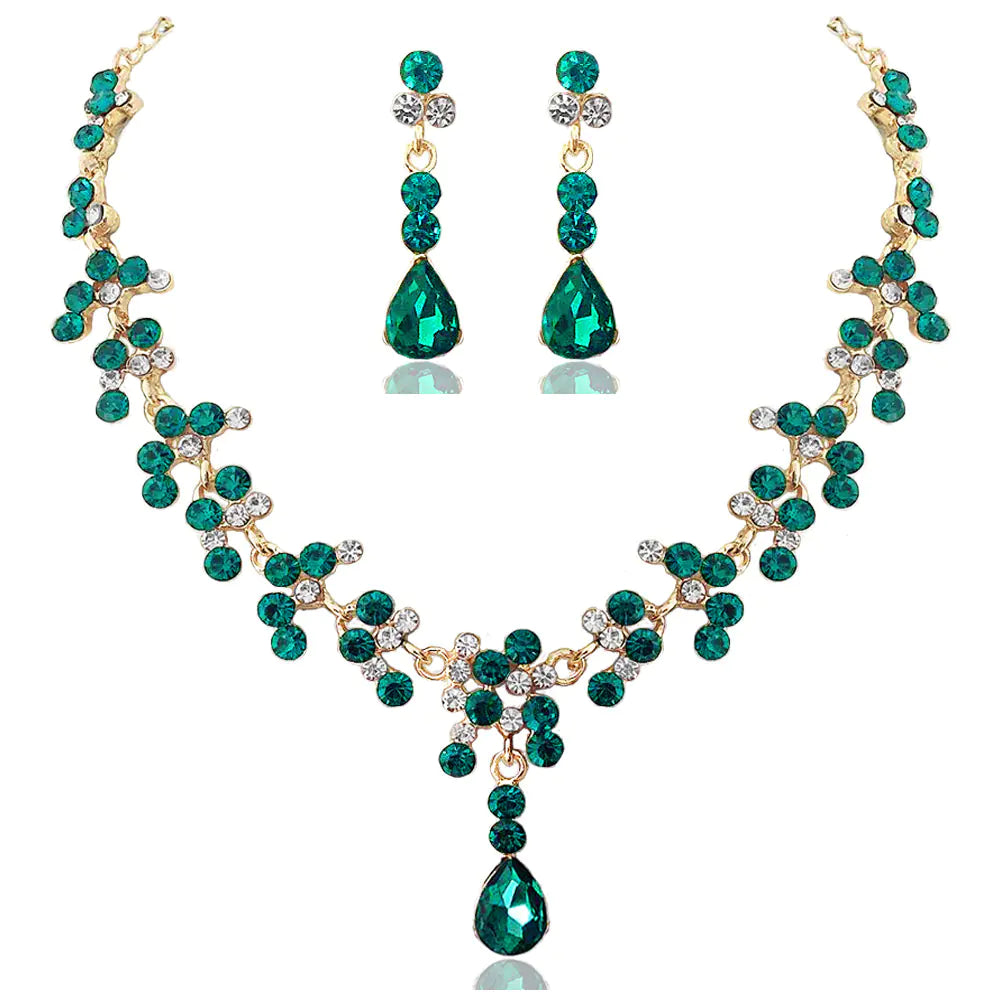 High-End European American Jewelry Set with Necklace & Earrings