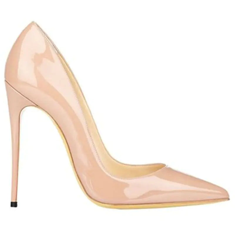 12CM Gold and Silver Patent Leather High Heels