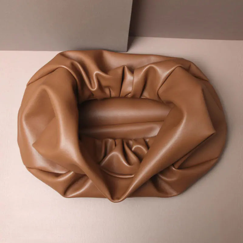 Monogrammed Leather Pouch Cloud Bag for Women