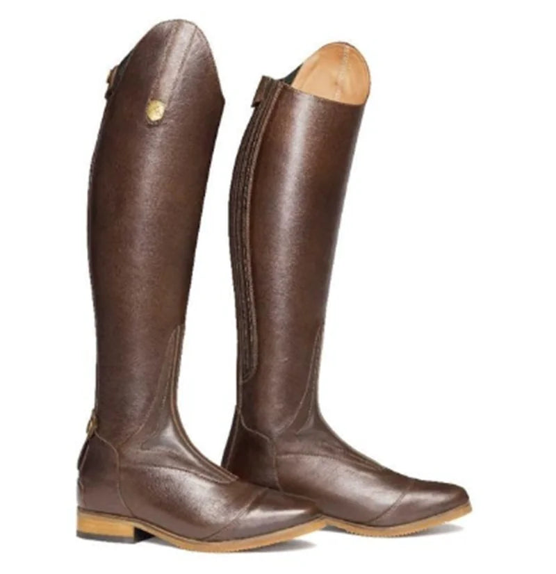 Women's Knee High Smooth Leather Riding Boots