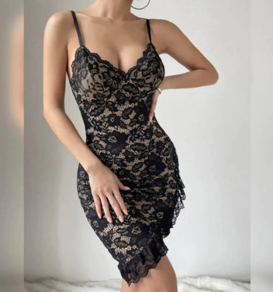 Lace Floral Bodycon Dress