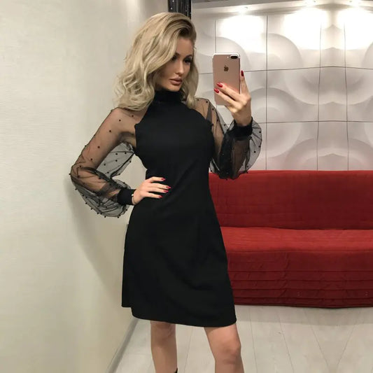 Mesh Sleeve Bodycon Dress