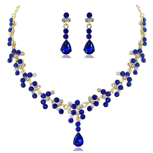 High-End European American Jewelry Set with Necklace & Earrings
