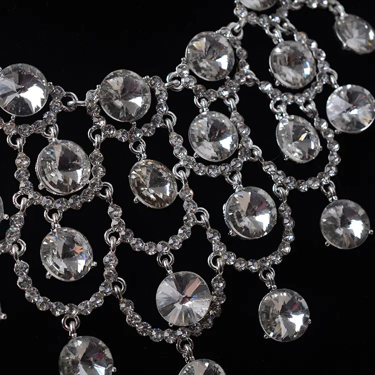 Korean Crystal Glass Jewelry Set for Brides (2 Pieces)