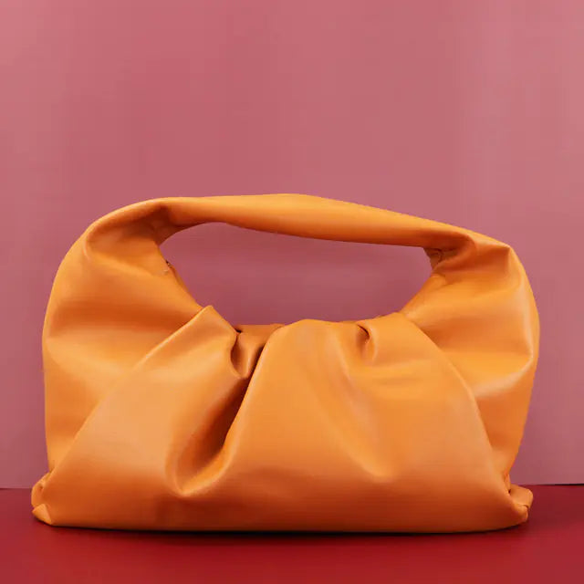 Monogrammed Leather Pouch Cloud Bag for Women