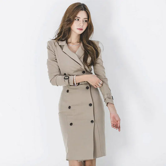 Trench Coat, Dress, Suit, Double-Breasted Dress