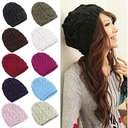 Women's Knitted Beanie, Pineapple and Cable Knit Hats