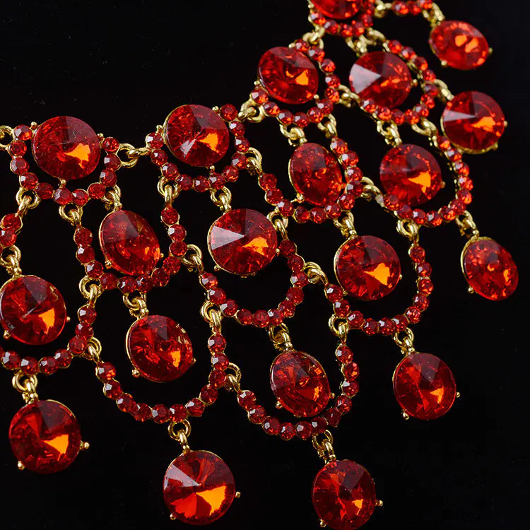 Korean Crystal Glass Jewelry Set for Brides (2 Pieces)