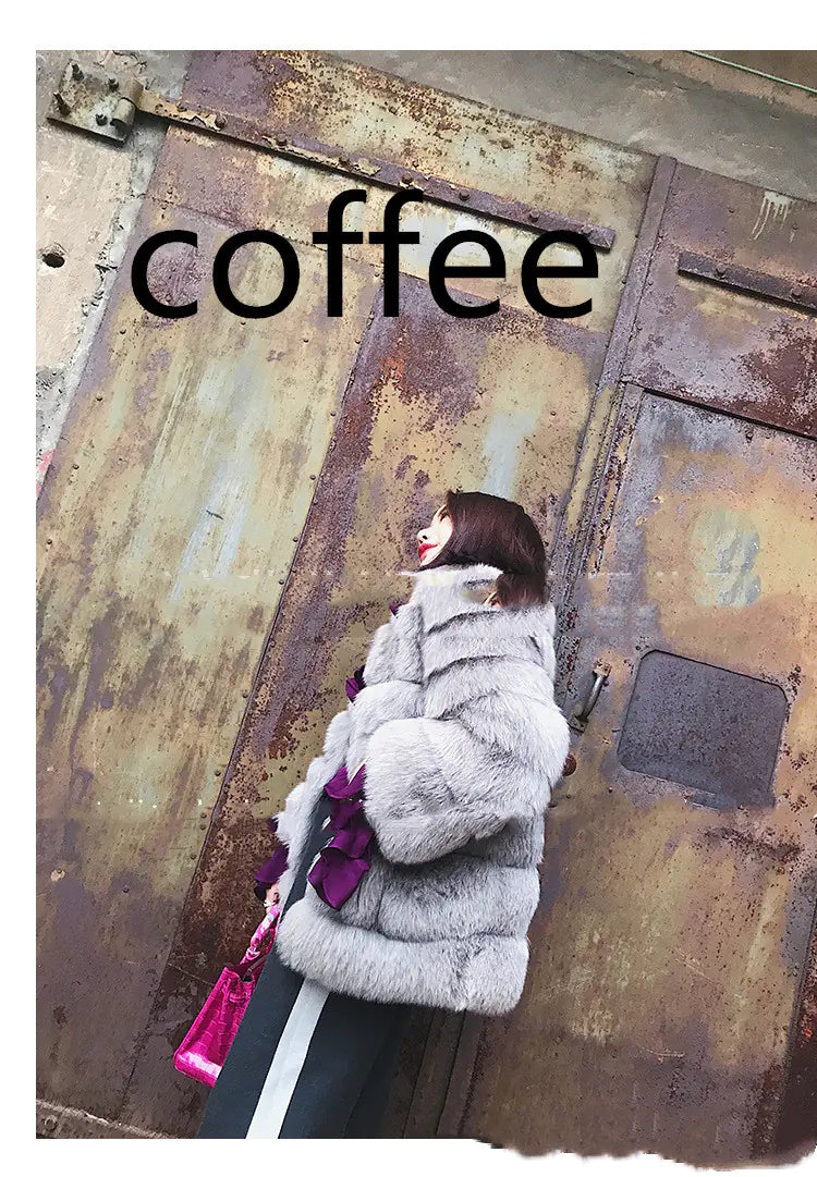 New Haining Mid-Length Winter Fur Coat for Women