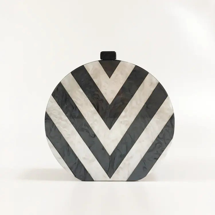 Stripes Acrylic Handbags for Evening and Party Use