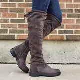 Waterproof Leather Low Heel Women's Fashion Boots