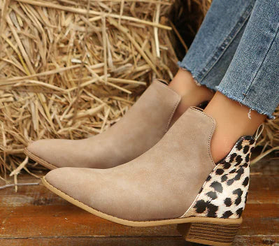 Women's Round Toe Synthetic Leather Martin Boots