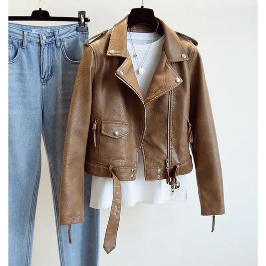 Women's Genuine Leather Jacket - Phobos (One Piece)