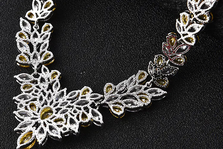 Korean Style Bridal Jewelry Set with Necklace and Earrings