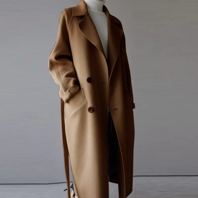 Autumn Winter Mid-Length Double-Sided Cashmere Coat