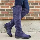 Waterproof Leather Low Heel Women's Fashion Boots