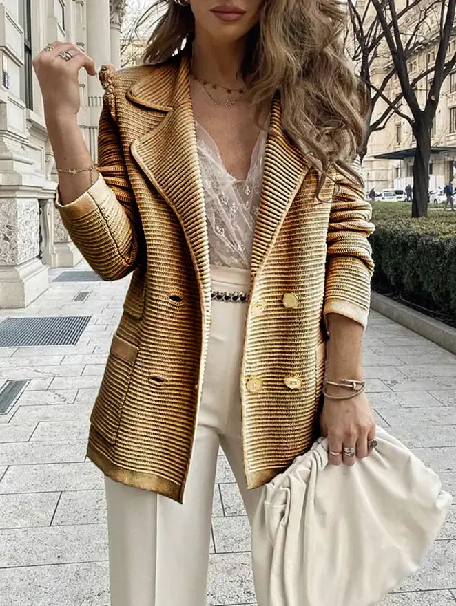 Women's Solid Color Cardigan Coat for Autumn/Winter