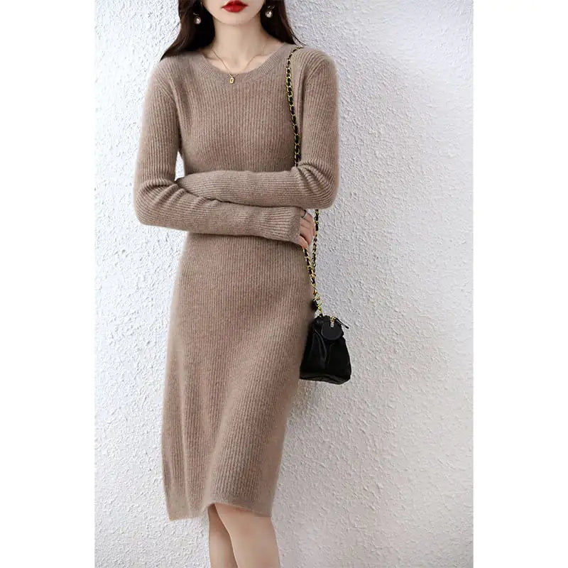 Solid Color Woolen Sweater for Women
