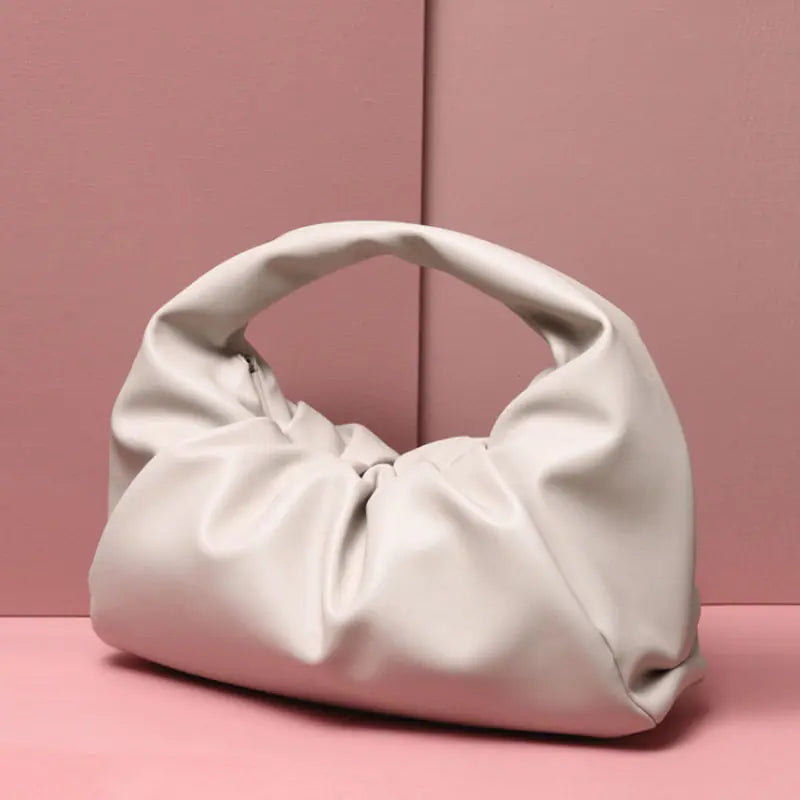 Monogrammed Leather Pouch Cloud Bag for Women