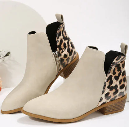 Women's Round Toe Synthetic Leather Martin Boots