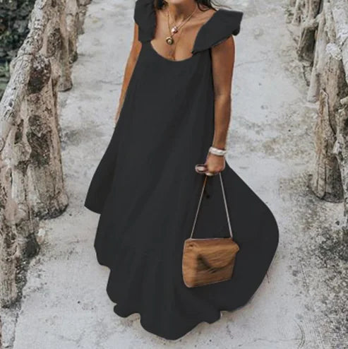 Summer Ruffle Maxi Dress Plus Size 5XL Beach Dress