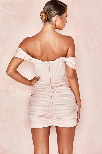 Women's Summer Off-Shoulder V-Neck Bodycon Dress