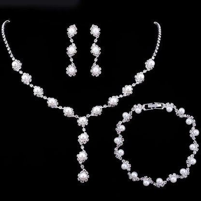 Bridal Jewelry Set with Earrings and Necklace (2 Pieces)