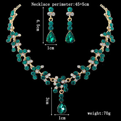 High-End European American Jewelry Set with Necklace & Earrings