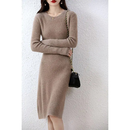 Solid Color Woolen Sweater for Women