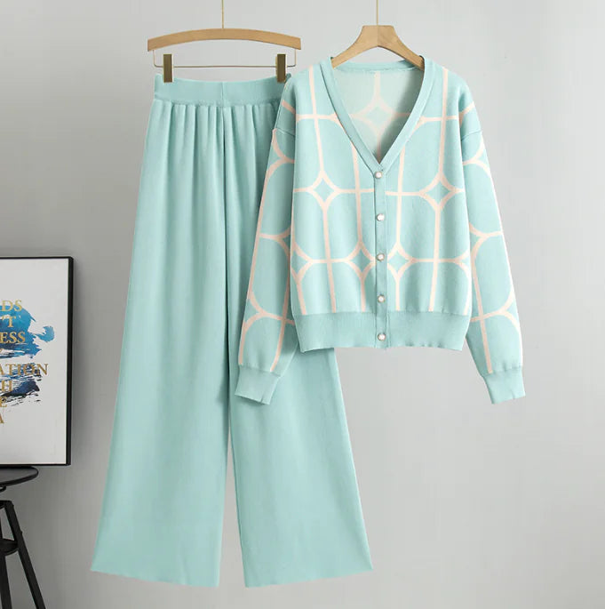 Women's Jacquard Knitted Cardigan Sweater Jacket
