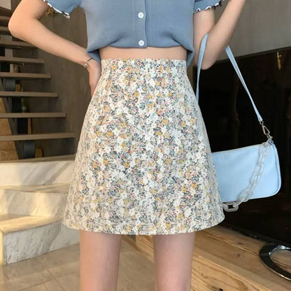High Waist A-line Skirt for Women's Summer Wear