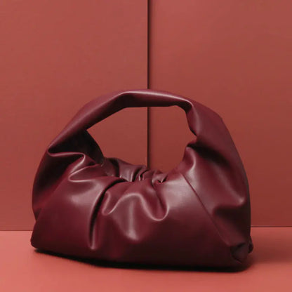 Monogrammed Leather Pouch Cloud Bag for Women