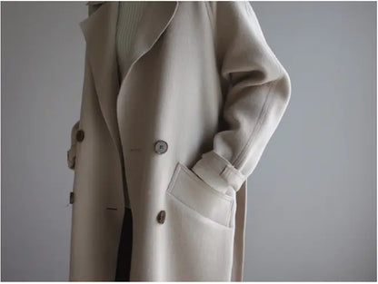 Autumn Winter Mid-Length Double-Sided Cashmere Coat