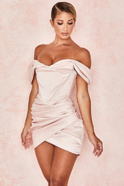 Women's Summer Off-Shoulder V-Neck Bodycon Dress