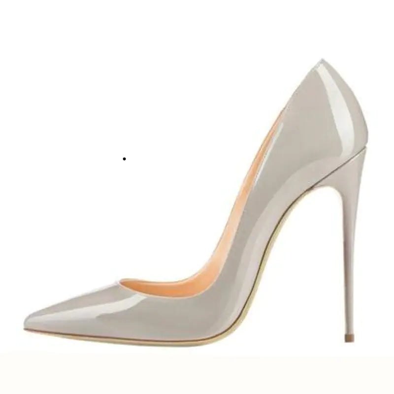 12CM Gold and Silver Patent Leather High Heels