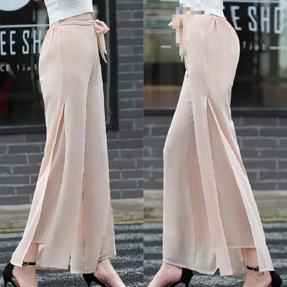 Summer High-Waist Chiffon Wide-Leg Pants for Women