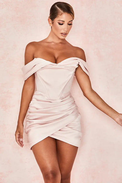Women's Summer Off-Shoulder V-Neck Bodycon Dress