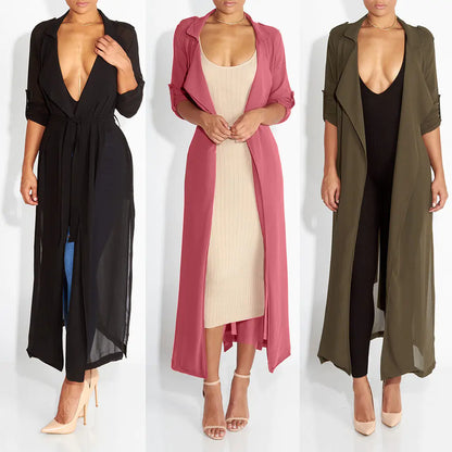Long Sleeve Chiffon Cardigan Jacket