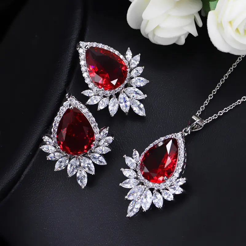 Luxury Jewelry Set with AAA Zirconia Necklace for Brides