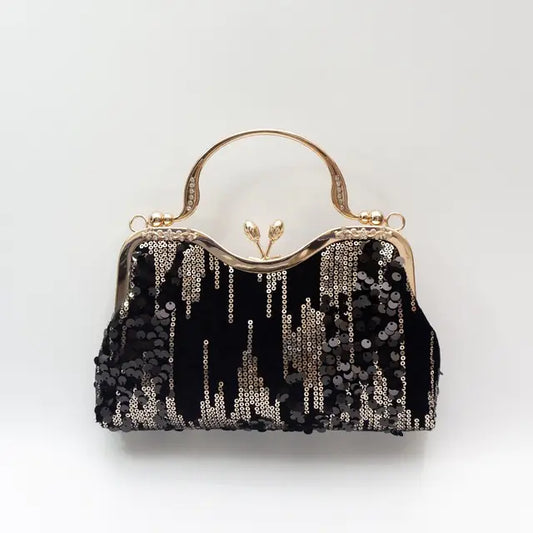 Velvet Clutch Evening Handbags with Sequin Design
